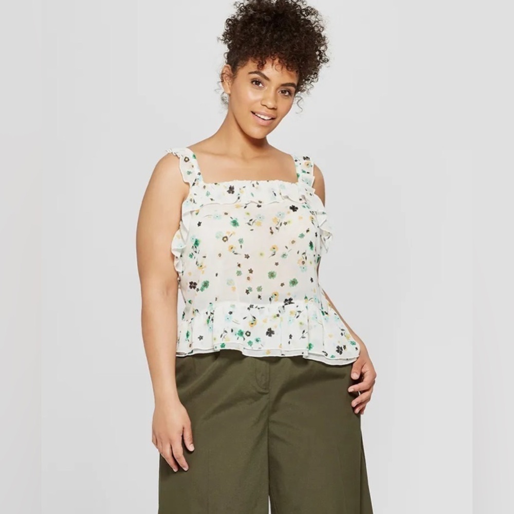 Who What Wear - floral ruffled tank